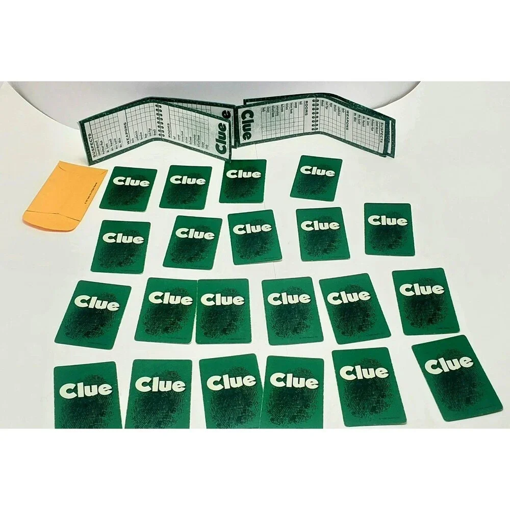 CLUE Game Cards Complete Set Green Back 1996 Deck Partial Unused  Notebook